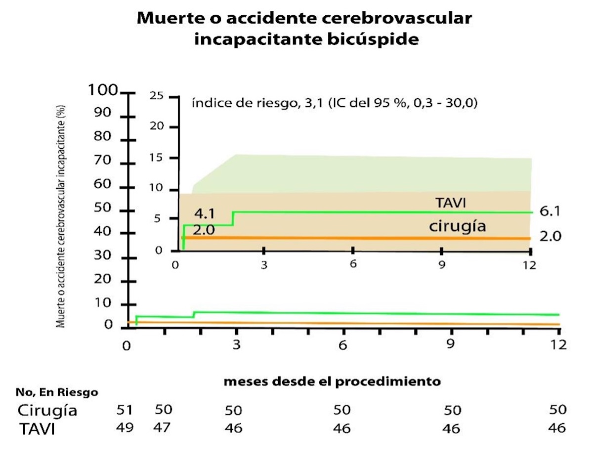 Figura 8 Muerte o ECV incapacitante en cohorte de Bicúspide del notion 2