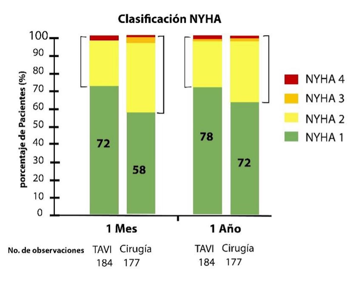 Figura 15 Clase funcional según NYHA a los 30 días y al año del notion 2.
