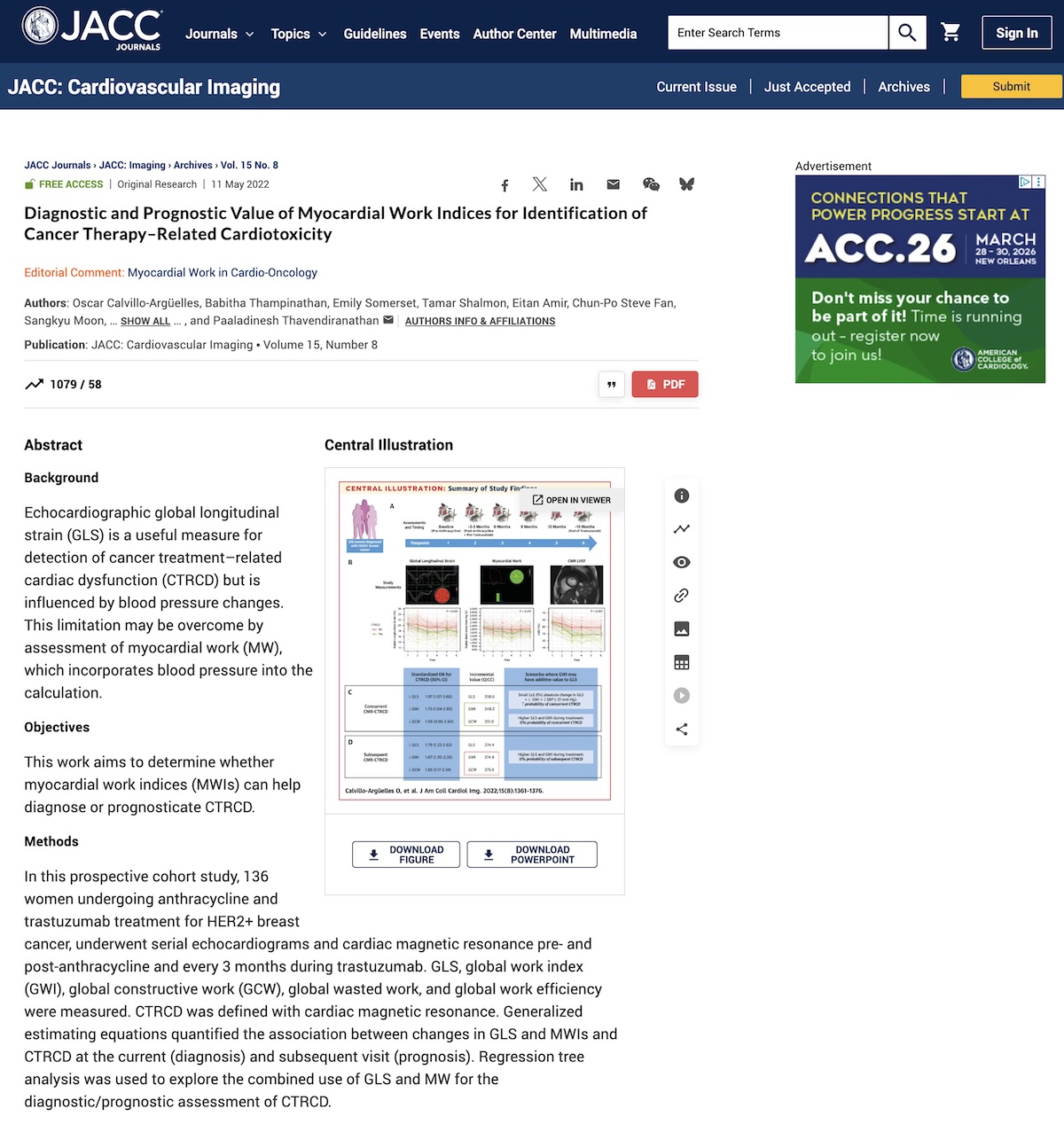 Valor diagnóstico y pronóstico de los índices de trabajo miocárdico para la identificación de la cardiotoxicidad relacionada con la terapia contra el cáncer