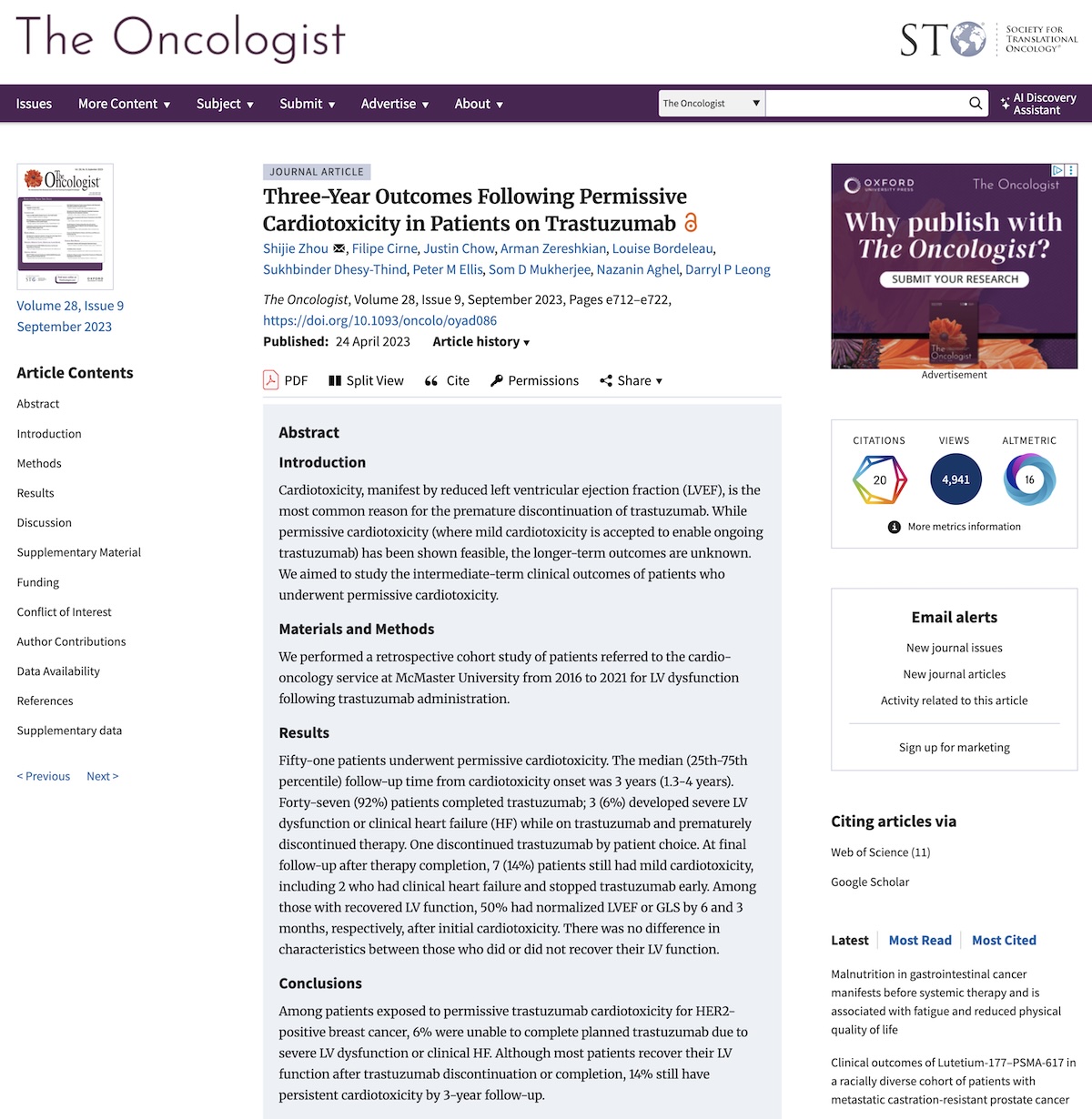 Resultados a tres años de cardiotoxicidad permisiva en pacientes tratados con Trastuzumab