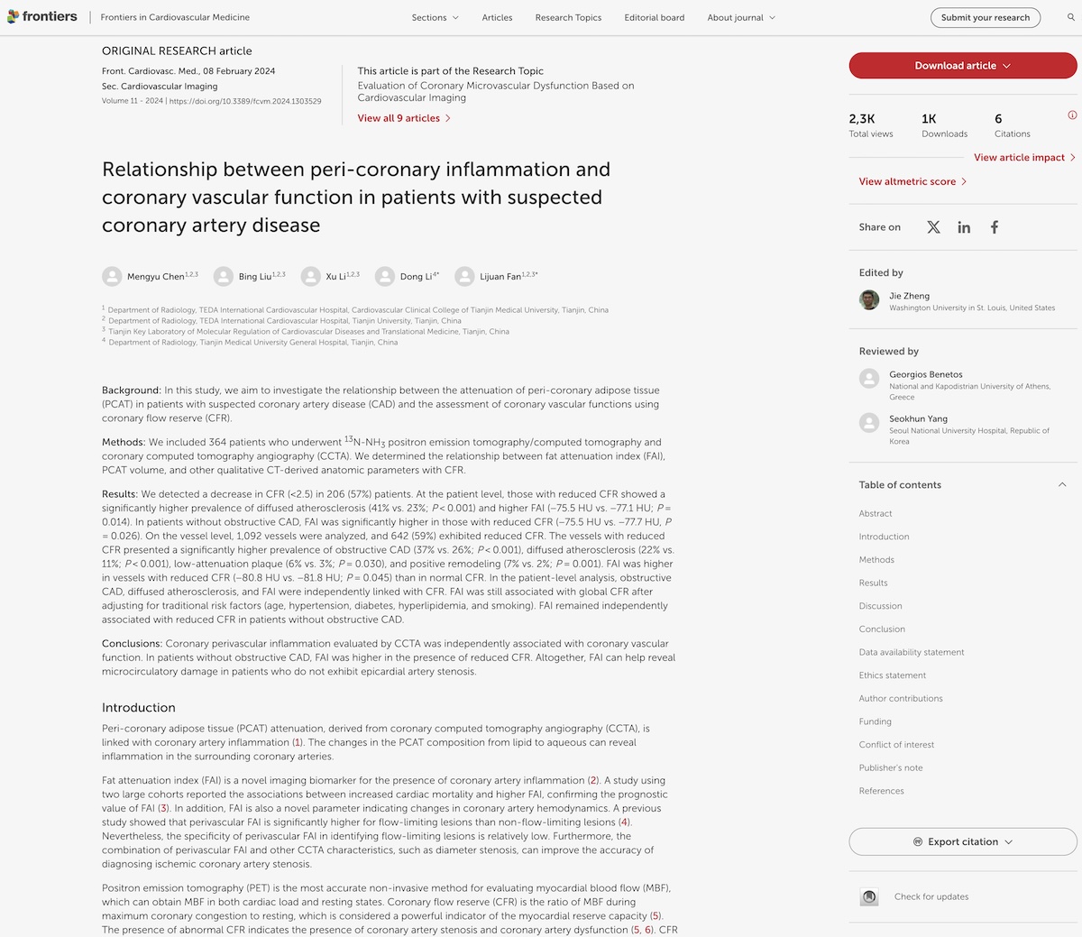 Relación entre la inflamación perivascular y la función vascular coronaria en pacientes con sospecha de enfermedad coronaria