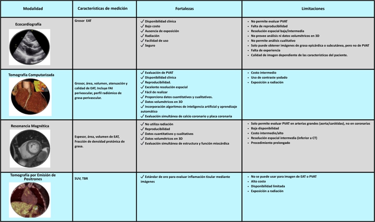 Anexo: 4 Modalidades de imagen para evaluar el tejido adiposo. Perivascular adipose tissue as a source of therapeutic targets and clinical biomarkers. European Heart Journal (2023) 44, 3827–3844